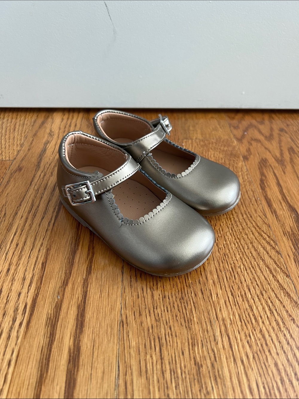 Metallic Pewter Mary Jane Shoes